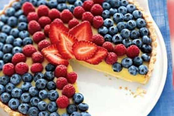 White Balsamic Custard Tart with Fresh Berry Topping