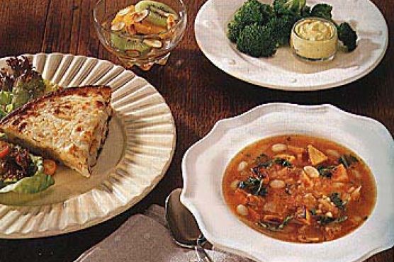 White Bean, Kale and Roasted Vegetable Soup