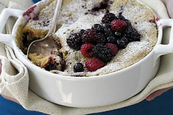 White chocolate & berry pudding