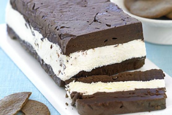 White & dark chocolate terrine