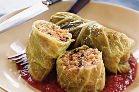 Whole Grain and Italian Sausage–Stuffed Cabbage