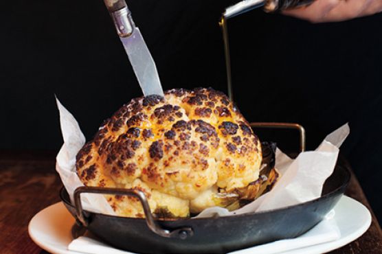 Whole Roasted Cauliflower with Whipped Goat Cheese