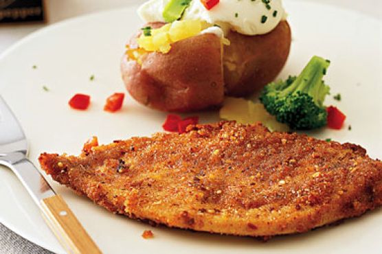 Whole Wheat-Crusted Chicken Breast Cutlets
