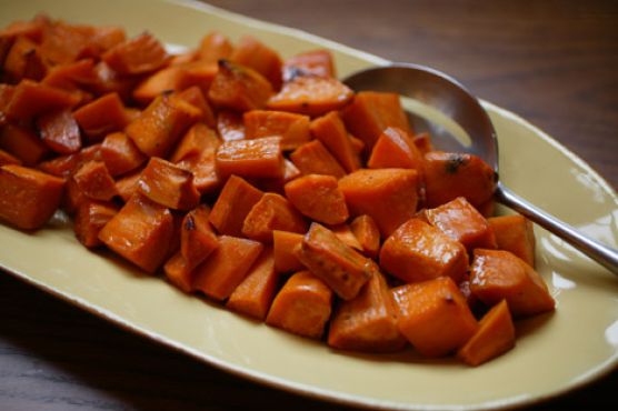 Wildflower Honey- and Whisky-Glazed Sweet Potatoes