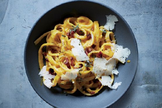 Winter Squash Carbonara with Pancetta and Sage
