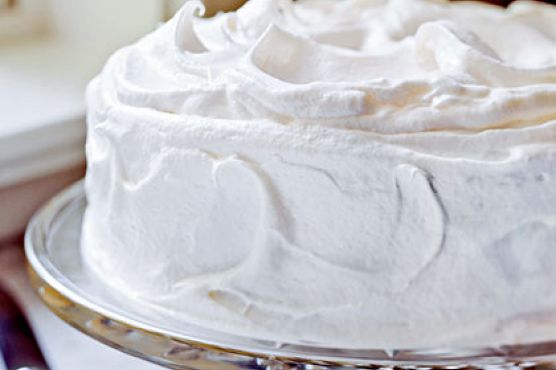 Yellow Butter Cake with Vanilla Meringue Frosting