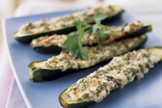 Zucchini Boats with Ricotta-Basil Mousse